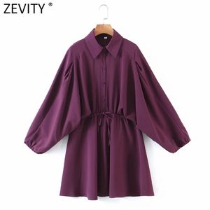 Femmes Mode Solide Couleur Batwing Manches Taille élastique Chemise Robe Femme Chic Kimono Robe Casual Tissu DS4912 210420