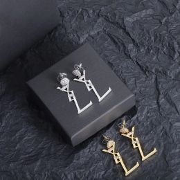 Pendientes de tuerca a la moda para mujer, pendiente colgante de diamante, joyería de diseñador, pendiente de tuerca Y de lujo, joyería con dije, pendiente de aro, regalo