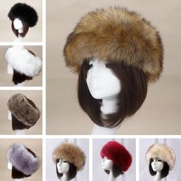 Vrouwen faux vos bont hoed winter warme cap hoofddeksels vrouwelijke hoeden caps hoofdband womens oor warmere oorwarmer meisjes oormuff 2020