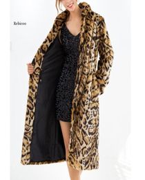 Femmes Faux Fur Coat Classic Léopard Medium Long Cabe Fashion Fashion Ladies Plus Size S6XL 2020 AUTUN HIVER DU CHAUD DU TOPS2591153