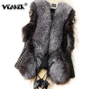 Femmes fausse fourrure gilet automne hiver mode mince en cuir gilets gilets chaud sans manches fourrure gilet veste S-3XL 231226