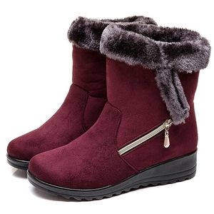 Vrouwen Faux Suede Vrouw Wiggen Hakken Snowboots Mid Kalf Winter Schoenen Vrouwelijke Booties Y200115 GAI GAI GAI