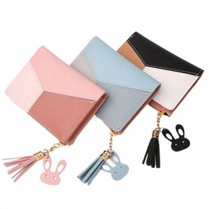 Femmes Fi Purse à monnaie courte pour femmes pour femmes Holder Small Dames Pu Leather Portefeuille Femme Two-Told Hasp Mini Mignon Clutch H8ya #