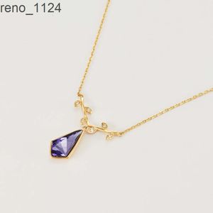 Vrouwen fijne sieraden Oostenrijk kristal strass zilveren ketting tanzanite traan hanger ketting