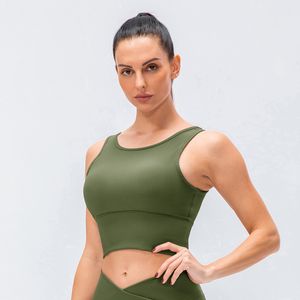 Sujetador deportivo para mujer, Tops Ribber con cuello en V, chaleco sin mangas, entrenamiento sólido, transpirable, Top de secado rápido para mujer LL764