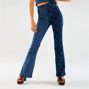 Vrouwen Flare Jeans Casual Broek Botsing Prints Slanke Magere Hoge Taille Hoge Elastische Pasvorm Vrouwelijke Hoge Kwaliteit