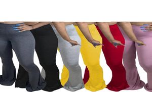 Pantalons de fusée de femmes larges décontractées plus 5xl Taille élastique Leggings hauts pantalons Bell Bott Bottom Draped Jogger pantalon pantalon 6252397