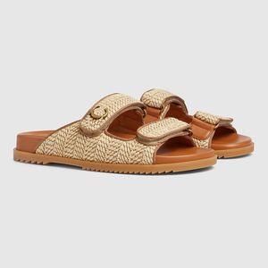 Femmes sandales de sandale plate sandales crochet glissades de glissière Summer plage sandale sandaux de diapositives chaussures mule de luxe