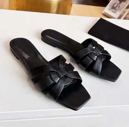 Dames flats slippers zomer sandalen eerbetoon muilezels glad leer cassandra platte vrouwen luxe comfort lederen slippers