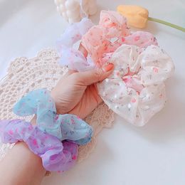 Vrouwen Floral Scrunchie Haaraccessoires Bloemen Print Garen Elastische Haarband Paardenstaart Holder Hoofdband Meisjes Accessoires