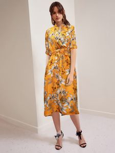 Vrouwen bloem jurk pastorale stijl lange jurk zomer nieuwe mode zak met riem
