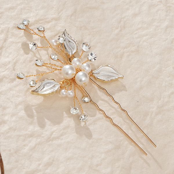 Mujeres Flower Beatpin Wedding Weddal Crystal Pearl Pearl Batina en forma de cabello Barrettes Accesorios para el cabello Al por mayor