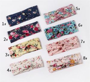 Femmes fleur bandeau imprimés floraux élastique Turban croix noeud Yoga bande large Stretch filles bandeau accessoires XB1