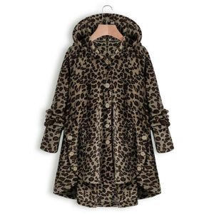 Dames Trenchcoats Dames Pluizige Jas Winter Casual Losse Solid Button Fleece Hooded Teddy Bear Vrouwelijke Leuke Warme Zachte Plus Size Uitloper