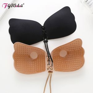 5 paar / partij vrouwen voorzijde sluiting onzichtbare stick gel bh strapless push up zelfklevende siliconen beha sexy backless bandage draad gratis beha