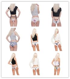 Femmes Animaux drôles Oreilles sous-vêtements Kawaii Pig Dog Kitty 3D Briefs d'impression sexy sous-vêtements Femme 12 styles 4557809