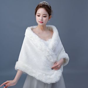 Vrouwen Bont Capes Champagne Bruiloft Faux Stola Sjaal Wraps Bruids Jas Formele Partij Schouderophalen Cape De Mariage