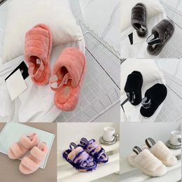 Femmes Fourrure Pantoufles Bottes Fluffy Fausse Fourrure Pantoufle Designer Fond Épais Brun Clair Laine Mérinos Diapositives Mode Chaud Intérieur Tongs