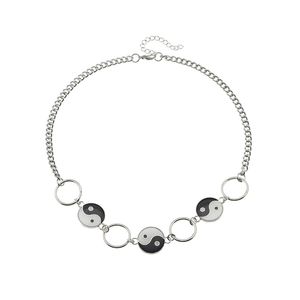 Collier ras du cou géométrique pour femmes et hommes, chaîne chinoise Tai Chi Yin Yang, bijoux à la mode, cadeaux