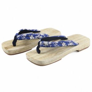 Mujeres geta de verano zapatillas de madera chanclas