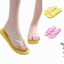 Femmes filles été Dot plage tongs S anti-dérapant pantoufle chaussures décontractées maison pantoufles femmes Chaussons Pour Femme # D3 95IT #