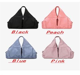 Vrouwen Girl Fitness Gym Bag Nylon One Shoulder Outdoor Outdoor Yoga Storingszak Grote capaciteit Droog en natte scheiding LL5059560