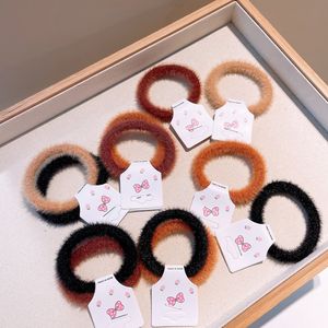 Femmes fille moelleux cheveux cravates 4 couleurs Simple Style élastique bandeau élastique pour queue de cheval pour cadeau fête mode cheveux accessoires