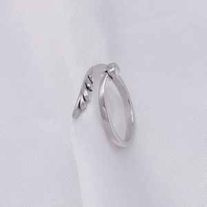 Women Girl Heart Feather Open Ring pour cadeau Coupte Feather Ring Jewelry Accessoires de gros prix