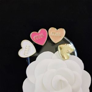 Boucle d'oreille en forme de cœur pour femmes et filles, avec timbre, mignon, pour cadeau de fête