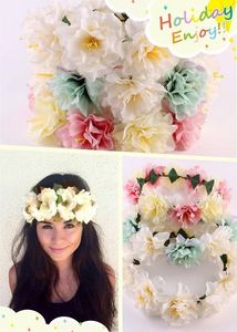 Mujer chica romántica playa boda flor falsa diadema corona moda aro # R49