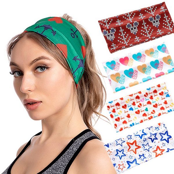 Diadema elástica ancha con forma de corazón y estrella para mujer y niña, diadema deportiva suave multiestilo, accesorios para el cabello a la moda, precio al por mayor