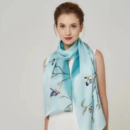 Mujeres Niñas 100% Real Mulberry SILK Satin SCARF Wrap Shawl Sarongs Pañuelos de seda 180 * 55 cm Venta de fábrica MIXTO 2PCSLOT # 4105 240323