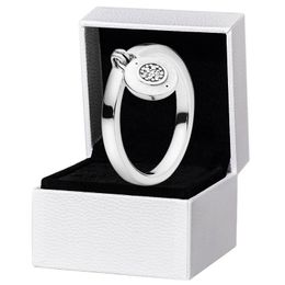 Femmes Filles 925 Sterling Silver logo Pendentif RING Boîte d'origine pour Pandora Fashion Party Jewelry Rings Set