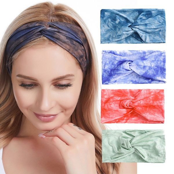 Femmes filles bohème bandes de cheveux imprimer bandeaux rétro croix Turban pansement Bandanas bandeaux cheveux accessoires