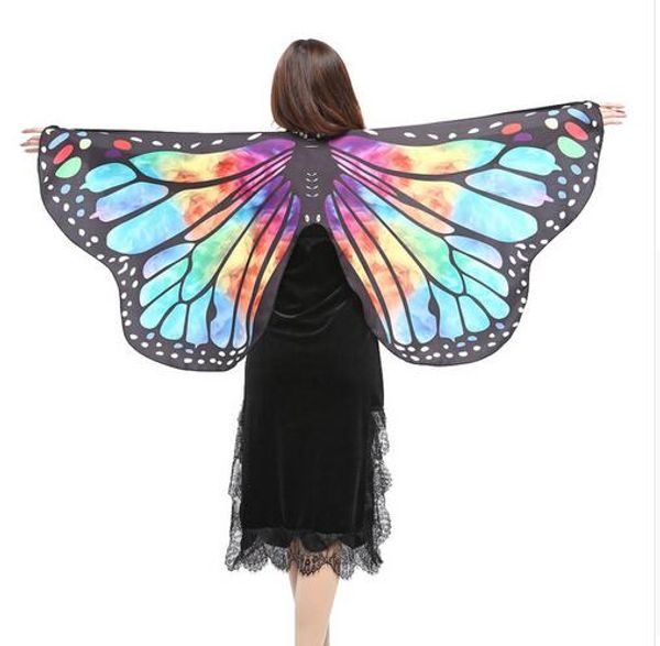 Femmes filles papillon ailes châle Pashmina Poncho fée dames nymphe Pixie fête danse Cosplay Costume accessoire GB453