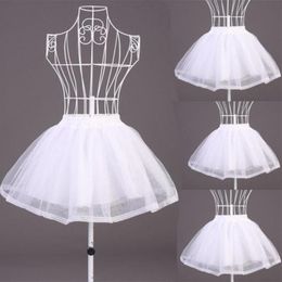 Vrouwen Meisjes Dubbele Lagen Effen Kleur Korte Tule Petticoats Elastische Tailleband Een Lijn Mesh Onderrok Crinolines Voor Jurk