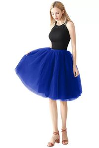 Femmes Filles Double Couches Couleur Unie Jupe Courte Tulle Jupons Ceinture Élastique Une Ligne Jupon Crinolines Robe De Mariée Robe De Soirée CPA1697 C0523