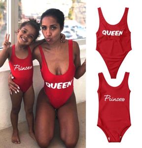Femmes Familles Famille assorties Swimswear Kids Baby Girl Sans manches Bodys Sucts Princesse Queen One-Opice Bathsuit Beachwear9714352