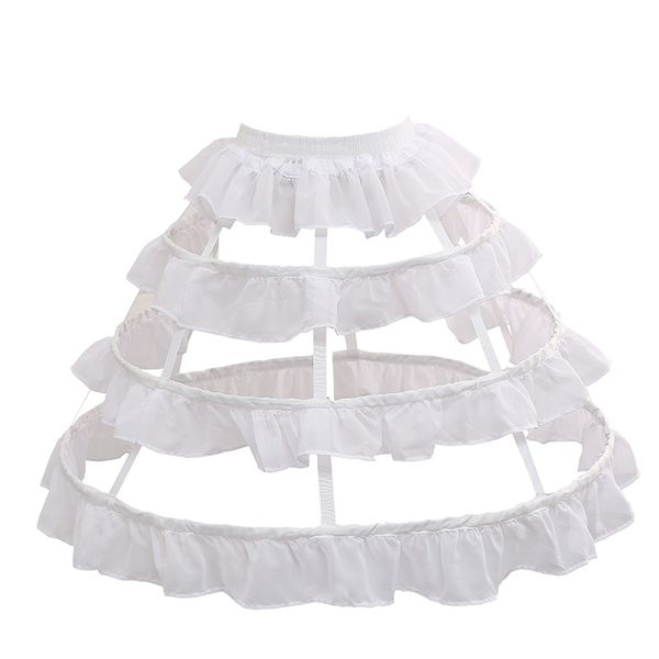 Femmes filles Lolita creux feuille de Lotus dentelle oiseau Cage poisson os jupe Cosplay robe jupe jupon mariée robe de mariée doublure