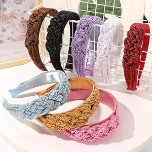 Vrouwen meisjes touw gevlochten haarband snoep kleur hoofdband volwassen haaraccessoires