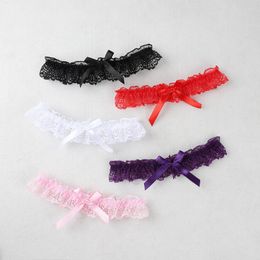 Femmes filles sexy jambe jarrete en dentelle de linge nuptiale Bowknot Party Cosplay Shigh Ring Belt Suspender