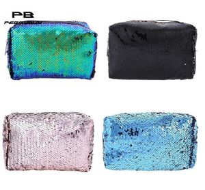 Dames glitter pailletten prachtige clutch rits cosmetische reis mini make-up tas1173445