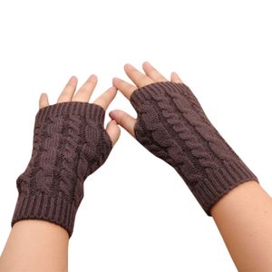 2021 femmes gants élégant main plus chaud hiver Glov bras Crochet tricot fausse laine mitaine chaud sans doigts Femme