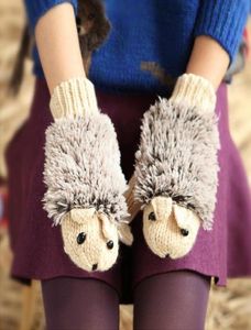 Dameshandschoenen Winterwarmer Gebreide gehaakte pols Cartoon Fleece Verwarmde wanten6248202