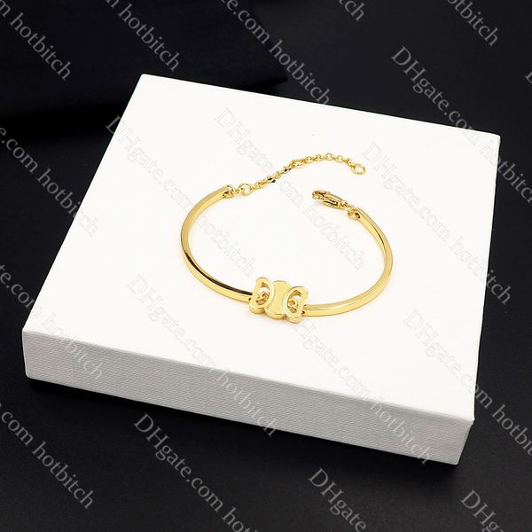 Bracelet de créateur en chaîne en or pour femmes, bijoux de luxe de haute qualité, cadeau de noël, vente en gros