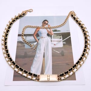 Femmes chaînes d'or ceintures de mode Designers Belt Link Luxury Taist Chain Womens Metal Alloy Robe Accessoires Girdle Girdle Girdle