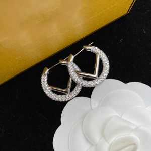 Vrouwen Gold Hoop Earring Designer Luxurymerk Diamond studs voor mannen Letter F Designers Hoops Stud oorbellen Fashion sieraden Premium Box 2022