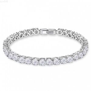 Femmes Bijoux En Or Moissanite Tennis Bracelet 18k Or Blanc Rond Vvs1 4mm Moissanite Diamant Tennis Bracelet