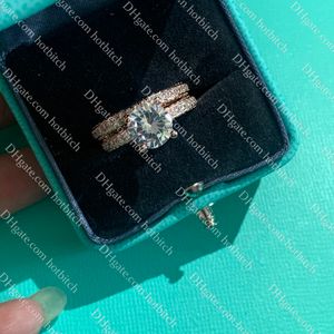 Ensemble de bagues en or pour femmes, bague de fiançailles en diamant de styliste, bijoux de mariage exquis, cadeau de noël Social, vente en gros