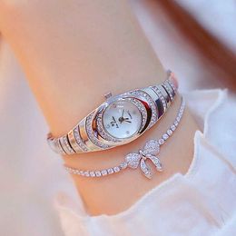 Mujeres Gold Watch Brand Luxury BS Bee Sister Diamond Rhinestones Fashion Bracelet Ratings for Ladies Girls Gift Fa1540